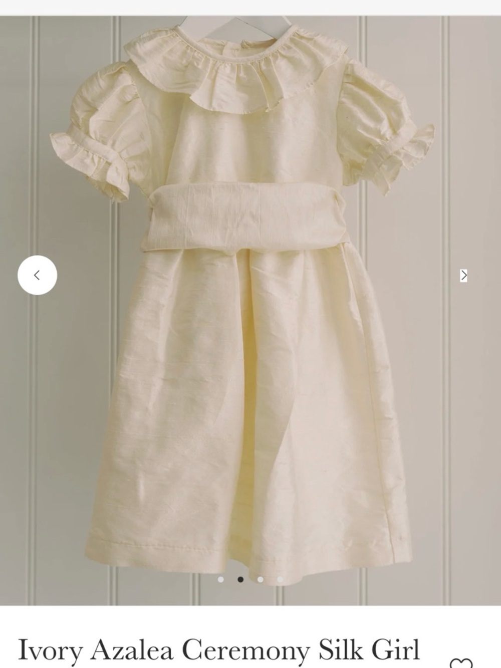 Ivory Azalea Ceremony Girl Dress - Classic Puff Sleeve Formal Dress
